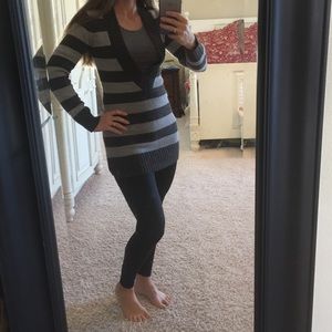Gray & Black Striped Sweater